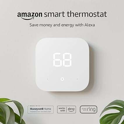 Amazon Smart Thermostat: Energy-Saving, Alexa/Ring, C-Wire