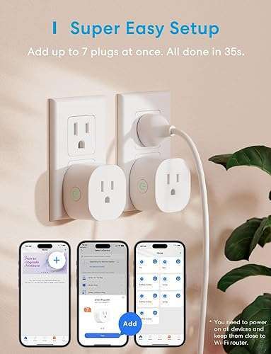 Meross Mini Smart Plugs: Easy, Private, Compact, Smart Home Ready, 2.4G Wi-Fi (4 Pack)